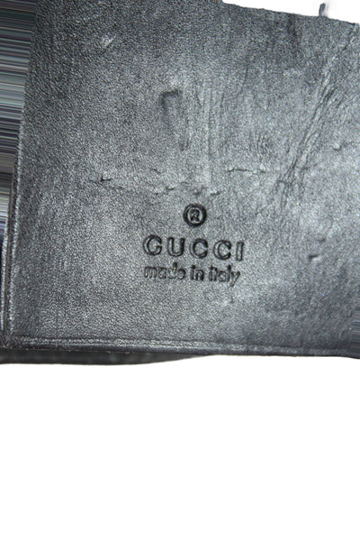 Gucci Unisex Adults Monogram Leather Trim Key Case Wallet Black