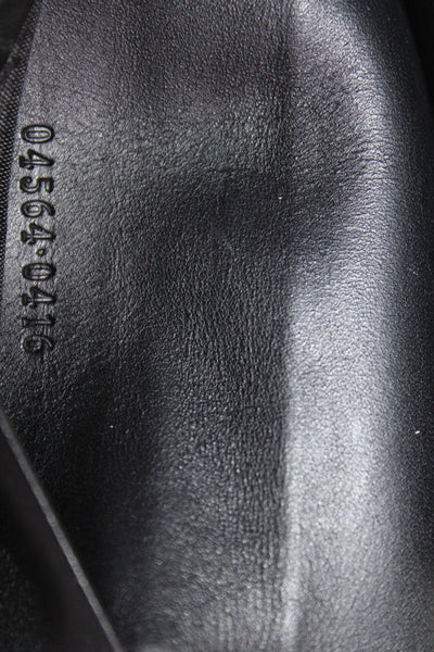 Gucci Unisex Adults Monogram Leather Trim Key Case Wallet Black