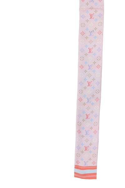Louis Vuitton Womens Silk Paris Skyline Bandeau Scarf Pink