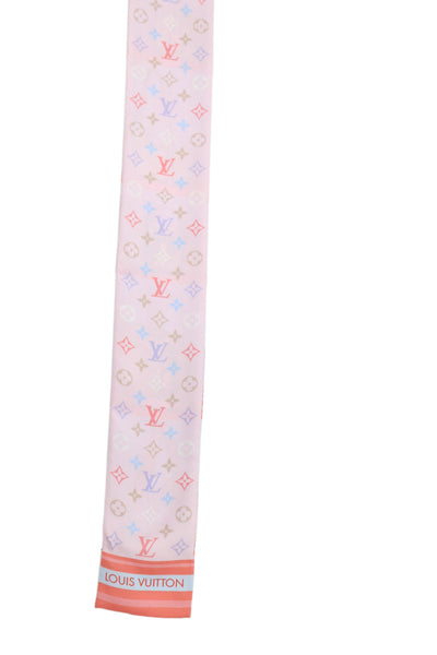 Louis Vuitton Womens Silk Paris Skyline Bandeau Scarf Pink