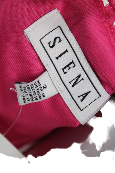 Siena Womens Sheath Dress Pink Halter Midi Boho 100% Polyester Size 2