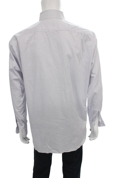 Ermenegildo Zegna Mens Cotton Long Sleeve Button-Down Shirt White Size 41