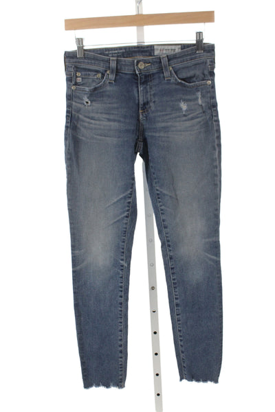 AG-ED Denim Womens Skinny Blue Jeans Cotton Mid Rise Size 25