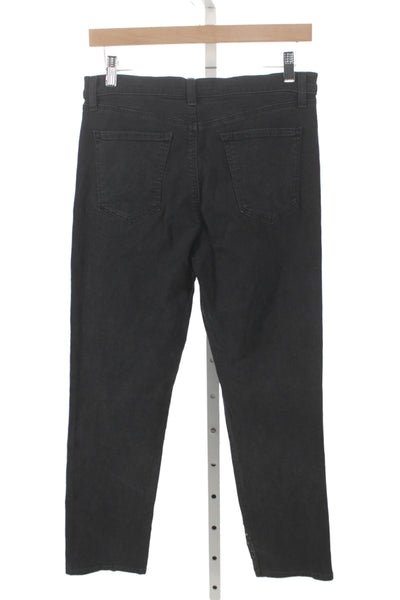 J Brand Womens Cropped Black Jeans Cotton Button Mid Rise Size 29