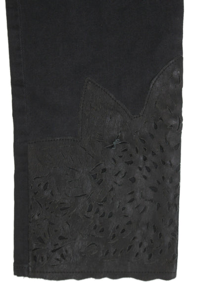 J Brand Womens Cropped Black Jeans Cotton Button Mid Rise Size 29