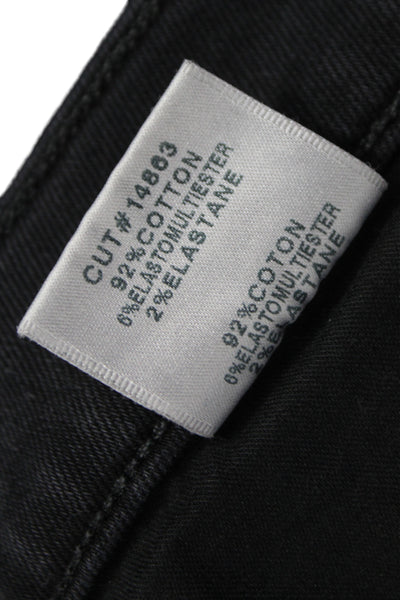 J Brand Womens Cropped Black Jeans Cotton Button Mid Rise Size 29