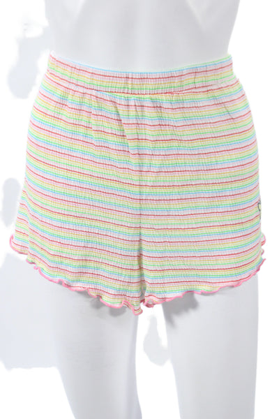 Emerson Road Women Babydoll Striped Multicolor Pajama Set Short Sleeve Size L