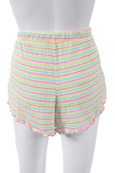 Emerson Road Women Babydoll Striped Multicolor Pajama Set Short Sleeve Size L