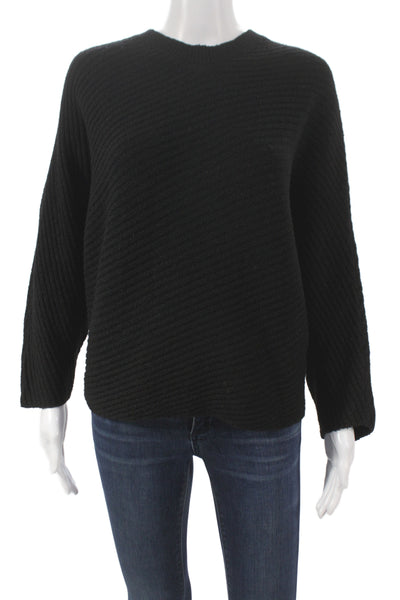 Slate & Willow Womens Pullover Black Crew Neck Long Sleeve Petite Size S