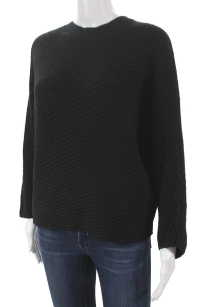 Slate & Willow Womens Pullover Black Crew Neck Long Sleeve Petite Size S