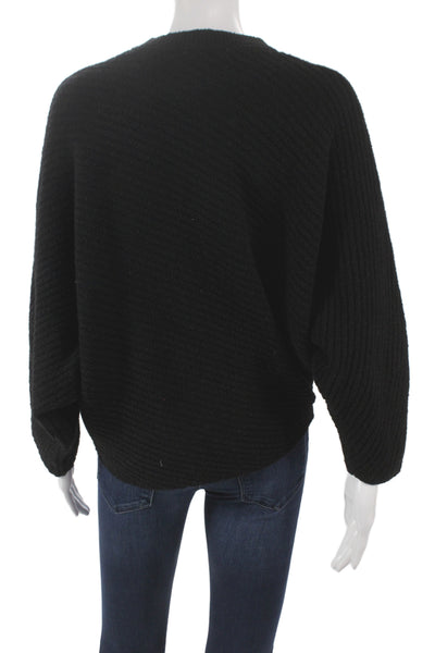 Slate & Willow Womens Pullover Black Crew Neck Long Sleeve Petite Size S
