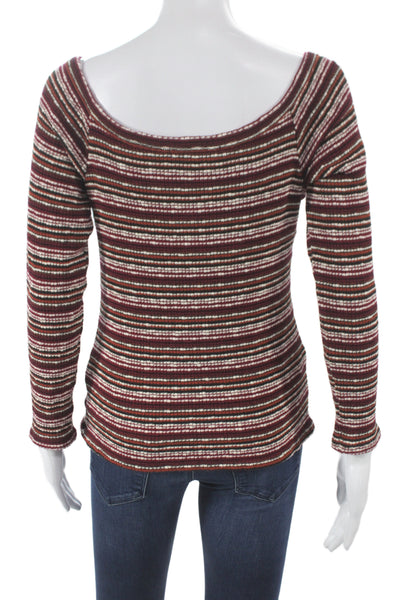 Project Social T Womens Striped Henley Long Sleeve T-Shirt Multicolor Size L
