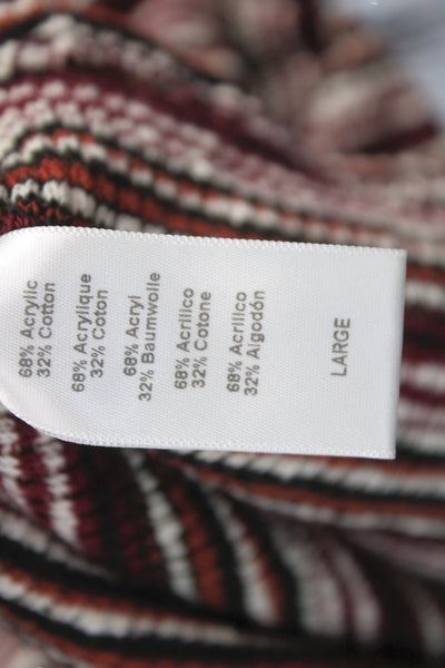 Project Social T Womens Striped Henley Long Sleeve T-Shirt Multicolor Size L