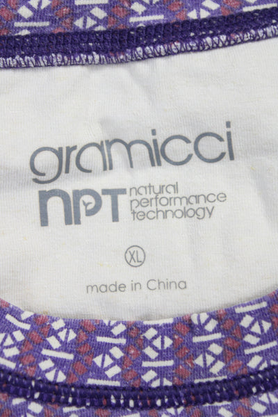 Gramicci Women Purple Striped Hemp Blend Pullover Long Sleeve Crew Neck Size XL