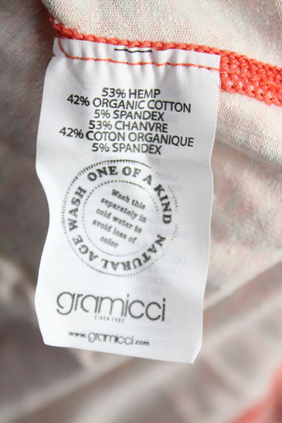 Gramicci Womens Jersey T-Shirt Orange 53% Hemp Crew Neck Long Sleeve Size L