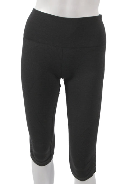 Lululemon Womens Capri Leggings Black Nylon Pull On Athleisure Size 6