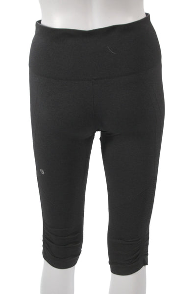 Lululemon Womens Capri Leggings Black Nylon Pull On Athleisure Size 6