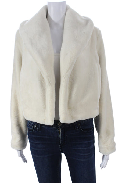 BLANKNYC Womens Basic Jacket Ivory Open Front Long Sleeve Polyester Size XS