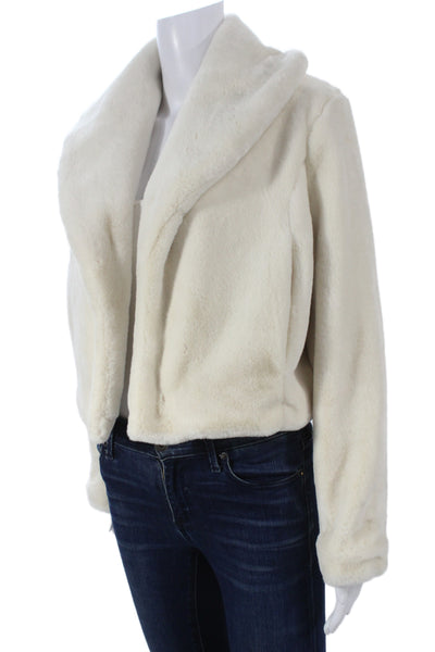 BLANKNYC Womens Basic Jacket Ivory Open Front Long Sleeve Polyester Size XS