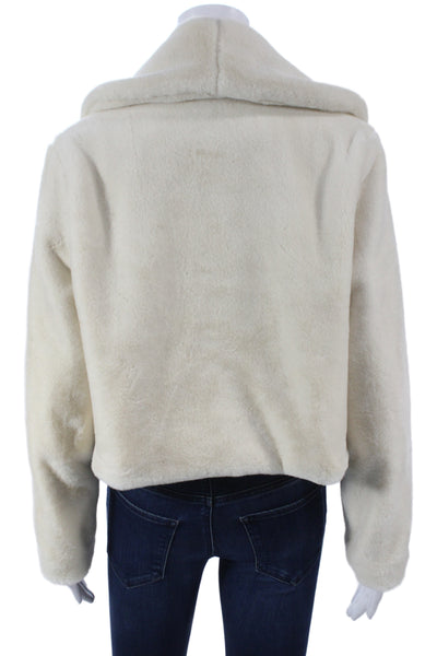 BLANKNYC Womens Basic Jacket Ivory Open Front Long Sleeve Polyester Size XS