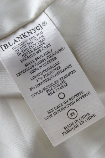 BLANKNYC Womens Basic Jacket Ivory Open Front Long Sleeve Polyester Size XS