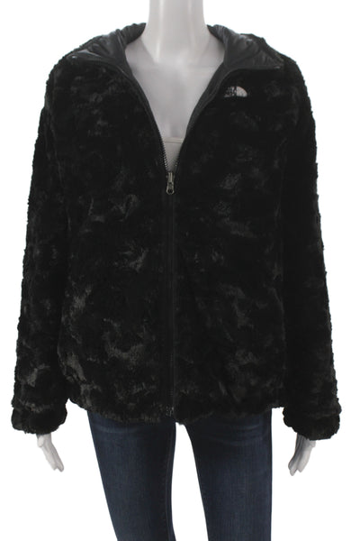 The North Face Womens Black Puffer Jacket Polyester Zip Long Sleeve Size S