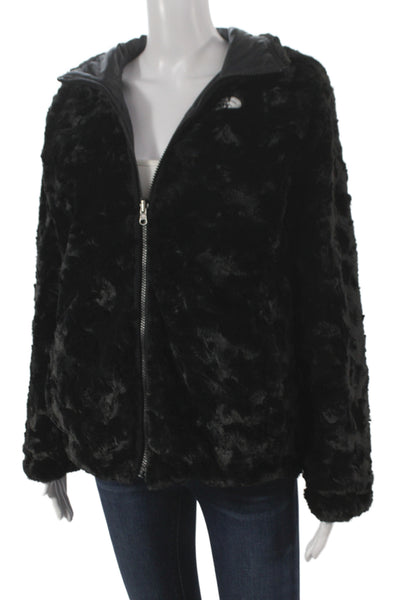 The North Face Womens Black Puffer Jacket Polyester Zip Long Sleeve Size S