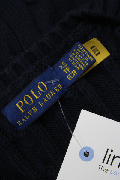 Polo Ralph Lauren Women V-Neck Pullover Sweater Blue Cotton Size XS