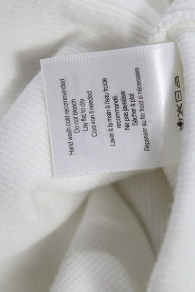Veronica Beard Women Basic V-Neck Long Sleeve White T-Shirt Size XS