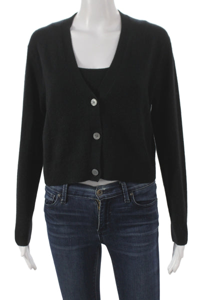 J Crew Women Cashmere V-Neck Button Solid Sweater Set Size XS