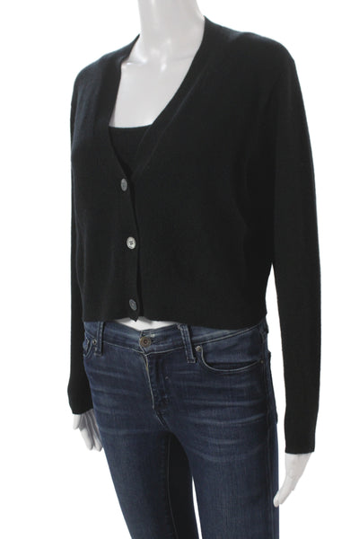 J Crew Women Cashmere V-Neck Button Solid Sweater Set Size XS