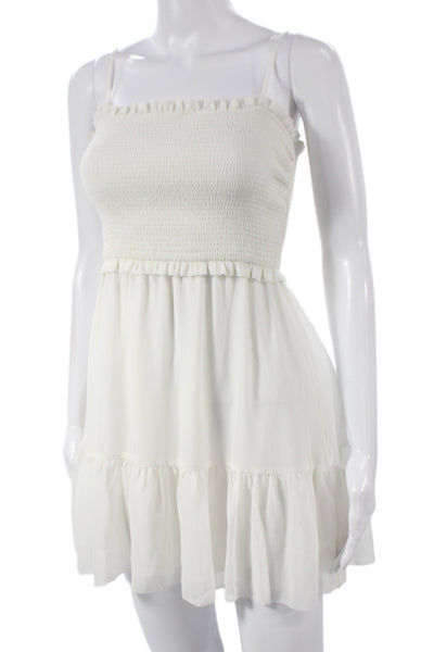 Wilfred Women Mini Boho White Polyester Square Neck Sleeveless Dress Size 2XS