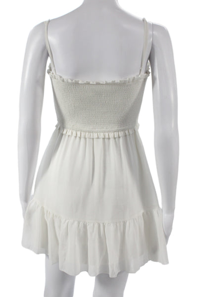 Wilfred Women Mini Boho White Polyester Square Neck Sleeveless Dress Size 2XS