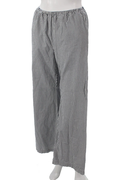 J Crew Women Cropped Striped Blue Cotton Pull On Pants Size XS