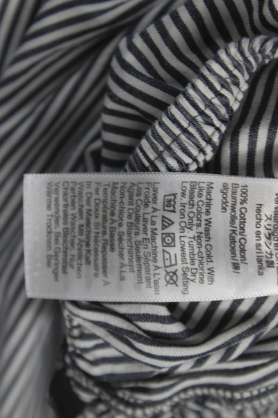 J Crew Women Cropped Striped Blue Cotton Pull On Pants Size XS