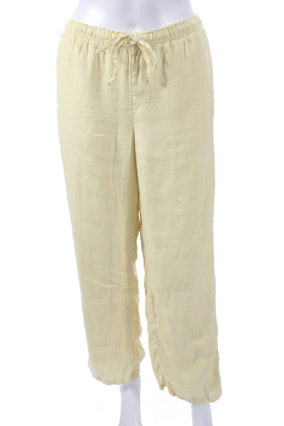 J Crew Womens Ankle Linen Drawstring Casual Pants Yellow Size XS