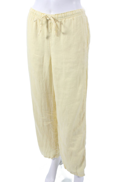 J Crew Womens Ankle Linen Drawstring Casual Pants Yellow Size XS