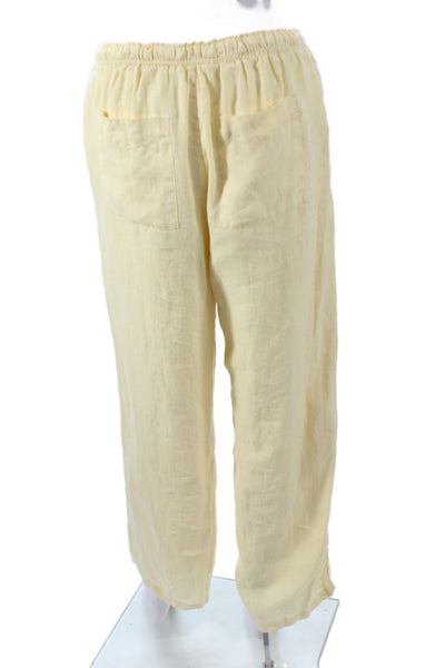 J Crew Womens Ankle Linen Drawstring Casual Pants Yellow Size XS
