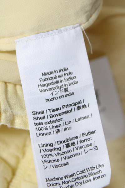J Crew Womens Ankle Linen Drawstring Casual Pants Yellow Size XS