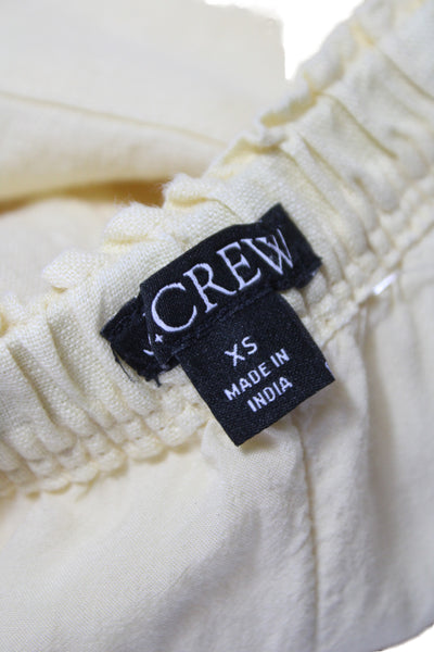 J Crew Womens Ankle Linen Drawstring Casual Pants Yellow Size XS