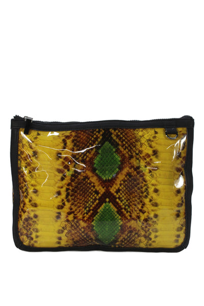 French Connection Womens Animal Print Toiletry Bag Yellow