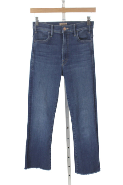 Mother Women Ankle Jeans High Waist Blue Cotton Blend Size 25