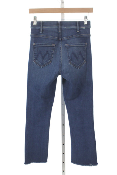 Mother Women Ankle Jeans High Waist Blue Cotton Blend Size 25