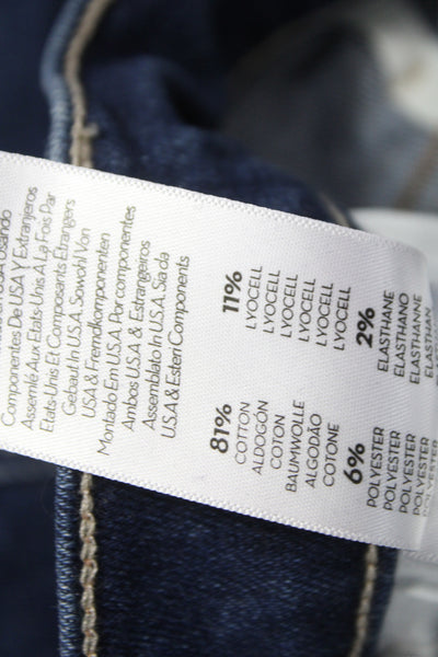 Mother Womens Cropped High Waist Blue Cotton Jeans Button Size 25