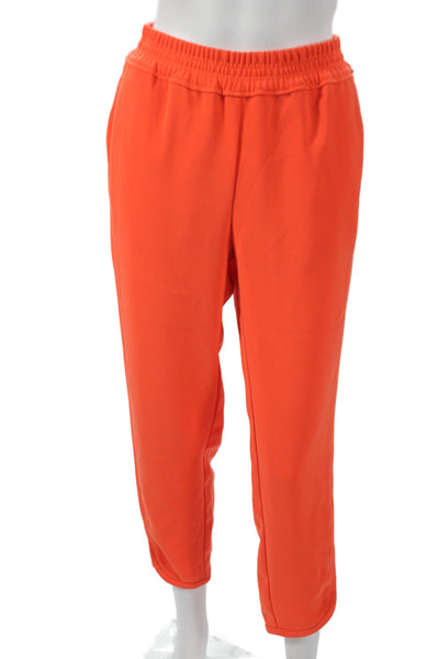 J Crew Women Jogger Pants Orange Polyester Pull On Solid Size 4