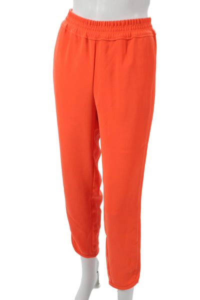 J Crew Women Jogger Pants Orange Polyester Pull On Solid Size 4