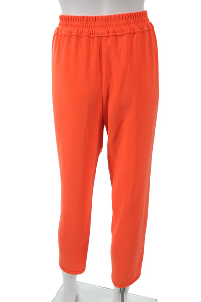 J Crew Women Jogger Pants Orange Polyester Pull On Solid Size 4