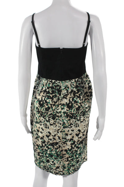 DKNY Womens Sheath Dress Beige Sweetheart Animal Print Zip Knee Length Size 10