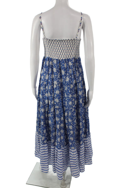 J Crew Womens Maxi Floral Cotton Scoop Neck Midi Dress Sleeveless Size 10