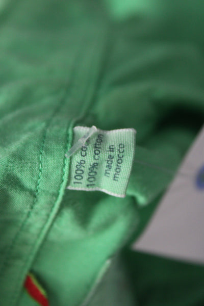Hartford Unisex Adults Basic Collared Cotton Button Up Long Sleeve Green Size M